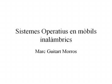 Sistemes Operatius en m