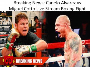Canelo Alvarez vs Miguel Cotto Live Stream Boxing Fight