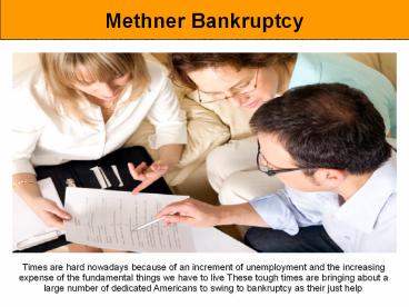 Methner Bankruptcy