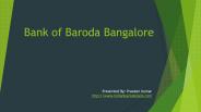 Bank of baroda branches in Bangalore