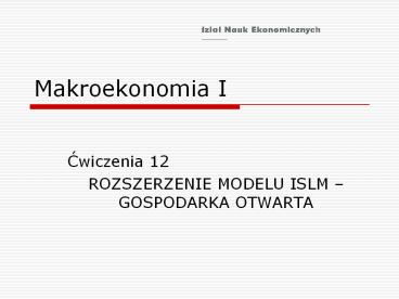 Makroekonomia I