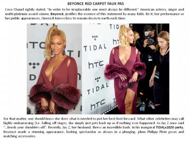 BEYONCE RED CARPET FAUX PAS