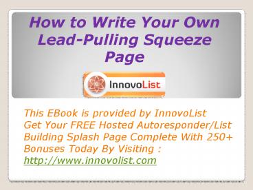 How to Write Your Own Lead-Pulling Squeeze Page