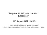 Proposal for IHE New Domain : Endoscopy