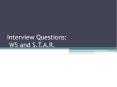 Interview Questions: W5 and S.T.A.R. PowerPoint PPT Presentation
