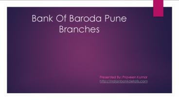 Bank of baroda in Pune