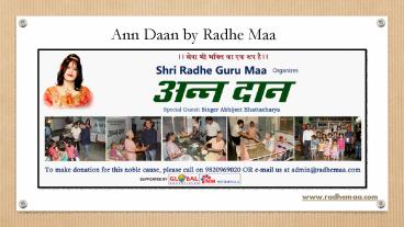 Ann Daan by Radhe Maa