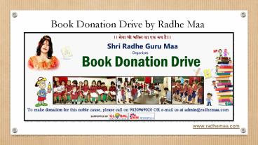 Book Donation Drive by Radhe Maa
