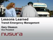 Lessons Learned Transit Emergency Management