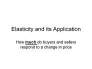 Elasticity and its Application
