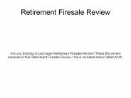 Retirement Firesale Review