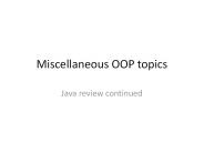 Miscellaneous OOP topics