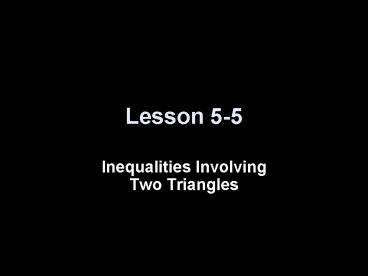 Inequalities Involving Two Triangles