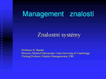 Management  znalost