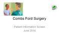 Combs Ford Surgery PowerPoint PPT Presentation