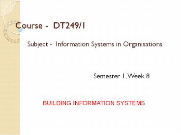 Course - DT249/1