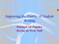 Improving the Quality of Student Writing PowerPoint PPT Presentation