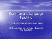 Grammar and Language Teaching