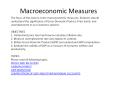 Macroeconomic Measures PowerPoint PPT Presentation