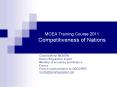 MOEA Training Course 2011 Competitiveness of Nations PowerPoint PPT Presentation