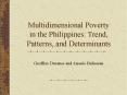 Multidimensional Poverty in the Philippines: Trend, Patterns, and Determinants PowerPoint PPT Presentation