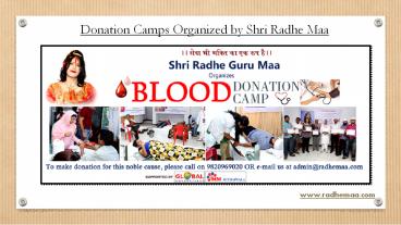 Donation Camps Organized by Shri Radhe Maa