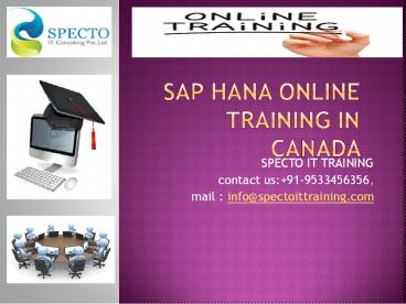 sap hana online training in canada &uk