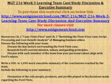 MGT 216 Week 3 Learning Team Case Study Discussion & Executive Summary (2)
