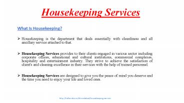 housekeeping Services