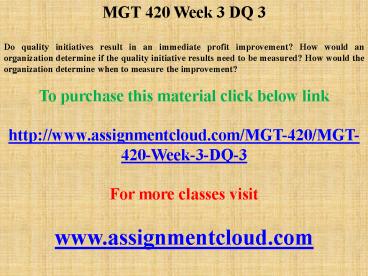 MGT 420 Week 3 DQ 2