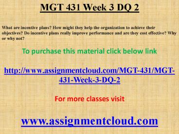 MGT 431 Week 3 DQ 2