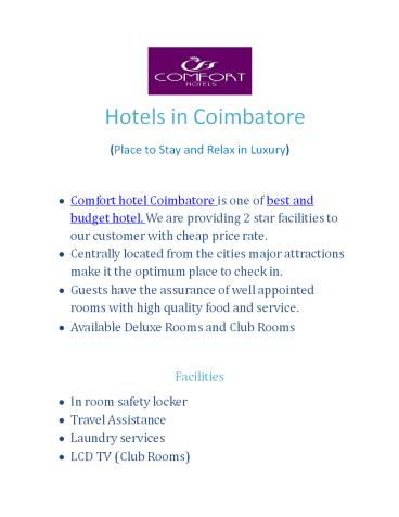 Hotels in Coimbatore