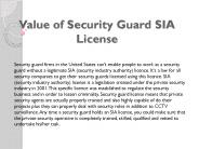 Value of Security Guard SIA License