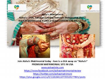 Aisha's Matrimonial Reviews (1)