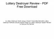 Lottery Destroyer Review - Free Download