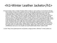winter jackets