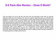 0-6 Pack Abs Workout Review