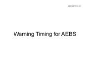 Warning Timing for AEBS