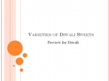 Varieties of Diwali sweets