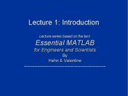 Lecture 1: Introduction