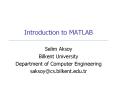 Introduction to MATLAB PowerPoint PPT Presentation