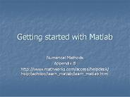 Getting started with Matlab