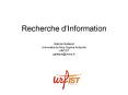 Recherche d'Information Gabriel Gallezot Universit PowerPoint PPT Presentation