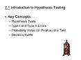 7.1 Introduction to Hypothesis Testing PowerPoint PPT Presentation