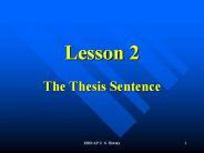 The Thesis Sentence