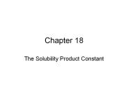 The Solubility Product Constant