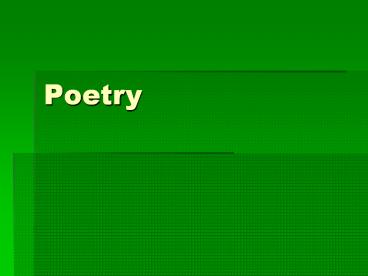 Poetry