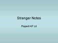 Stranger Notes PowerPoint PPT Presentation