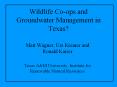 Wildlife Co-ops and Groundwater Management in Texas? PowerPoint PPT Presentation