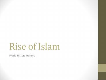 Rise of Islam